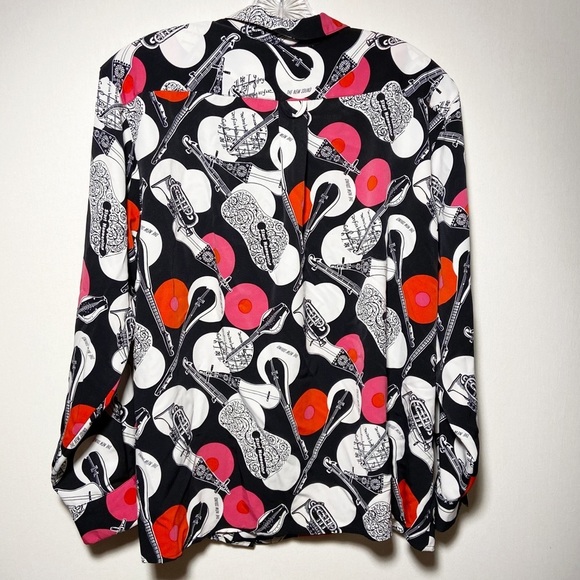 Vintage Martinique Women’s Long Sleeve Music Instruments Button up‎ Size Large - Picture 3 of 9